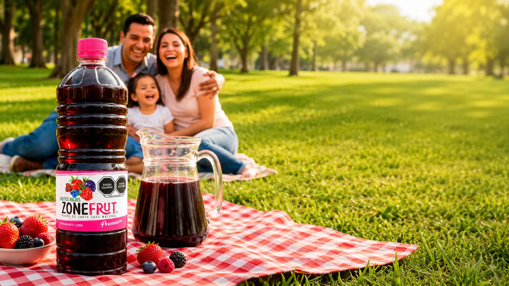 Familia disfrutando de un día de campo con zonefrut